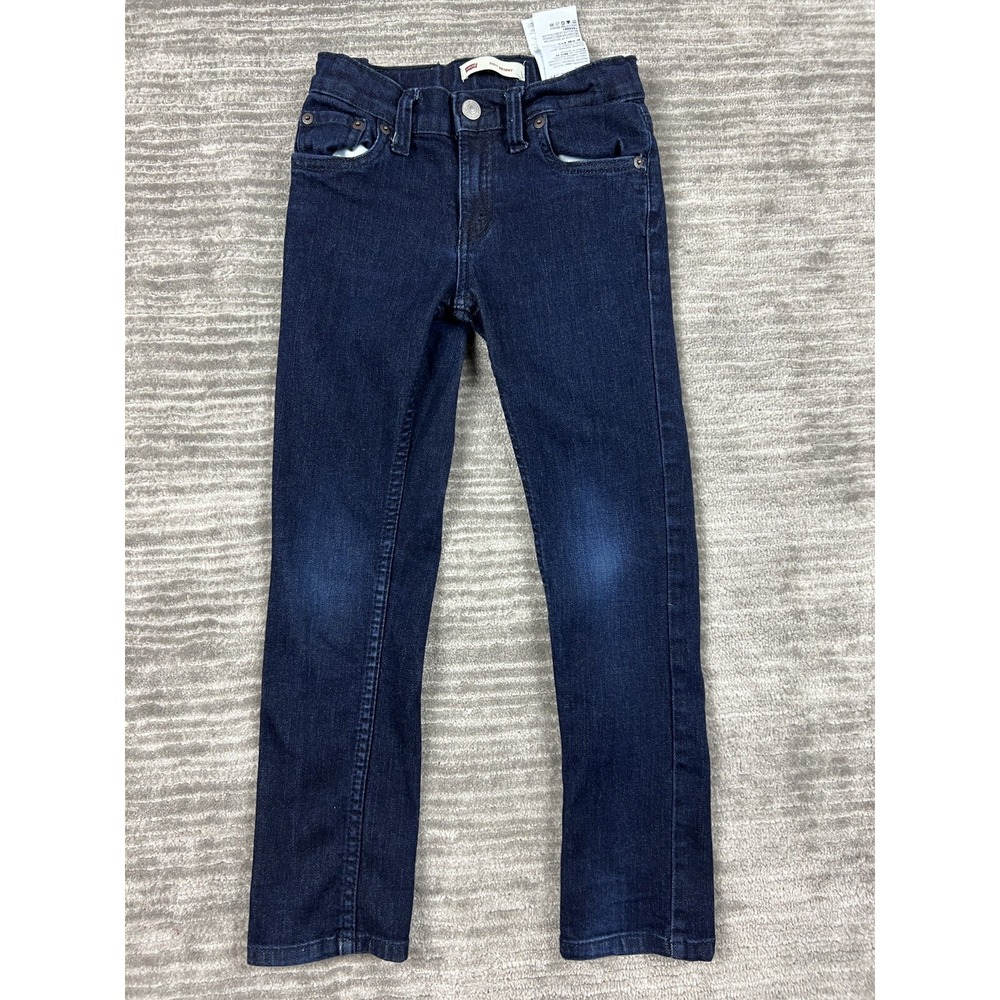 Levi's Jeans Boy 7 Regular Dark Indigo 510 Skinny Stretch Denim Adjustable Waist